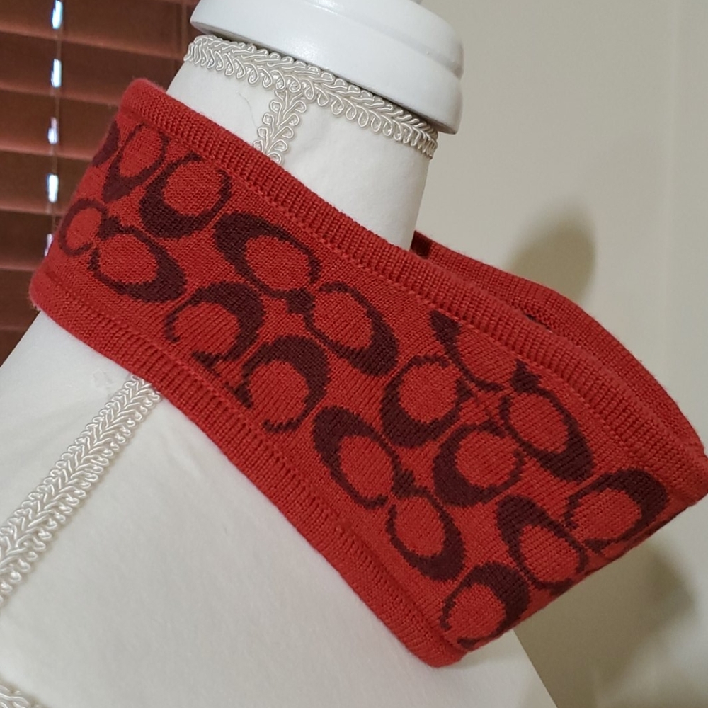 Coach reversible plaid ear warmer headband